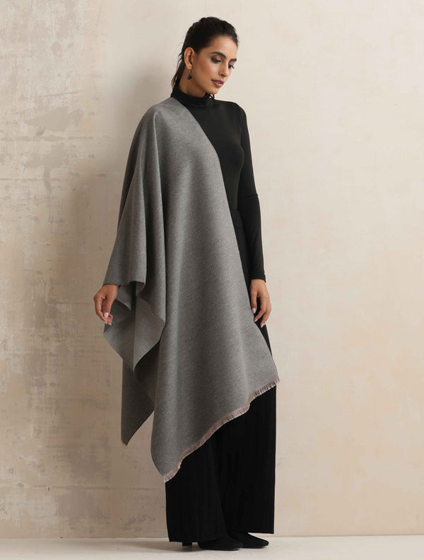 trueBrowns Grey Reversible Stole