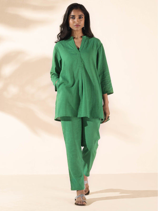 trueBrowns Green Cotton Relaxed Co-ord Set