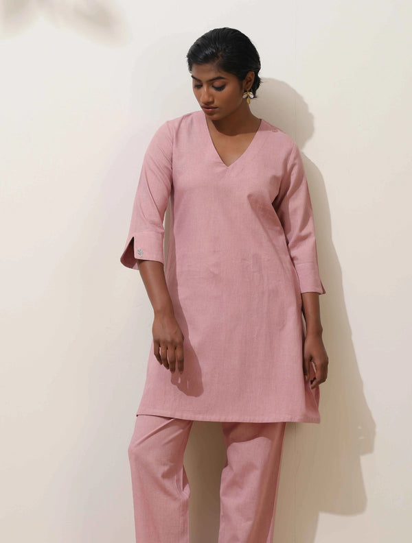 trueBrowns Lilac Cotton Kurta Co-Ord Set