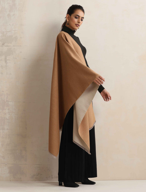 trueBrowns Brown Reversible Solid Stole