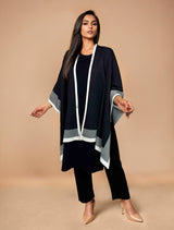 trueBrowns Black Woollen Kaftan Cape