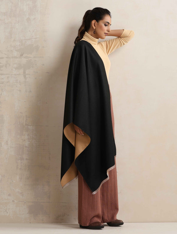 trueBrowns Black Reversible Stole