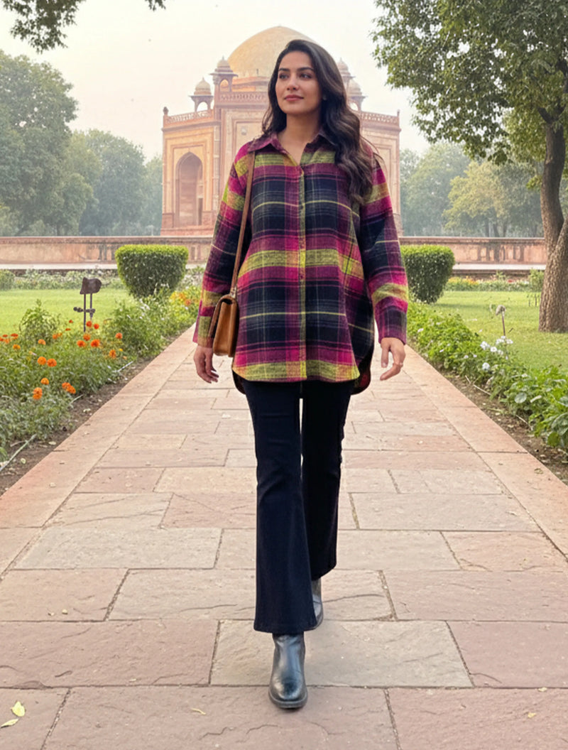 trueBrowns Pink Check Shirt