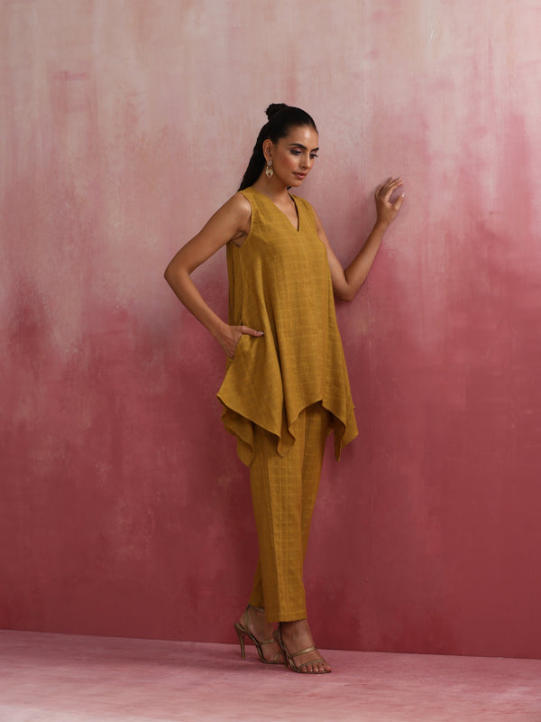 trueBrowns Mustard Cotton Dobby Co-ord set