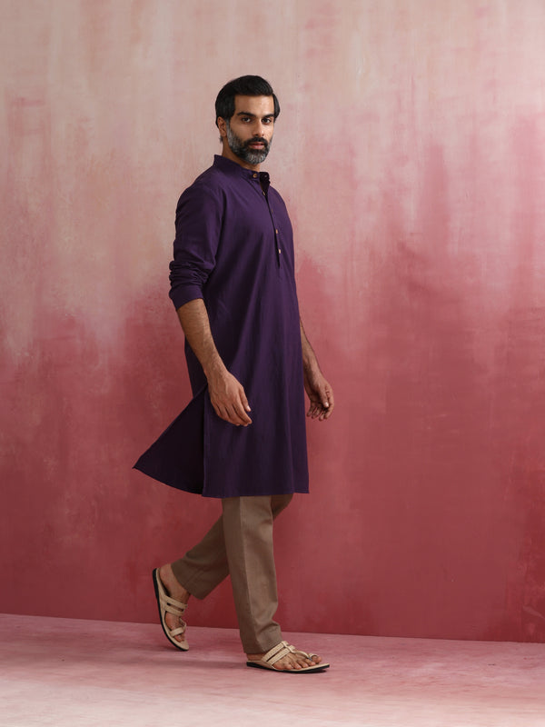 trueBrowns Men's Purple Kurta