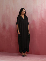 trueBrowns Black Modal Kaftan Kurta Set