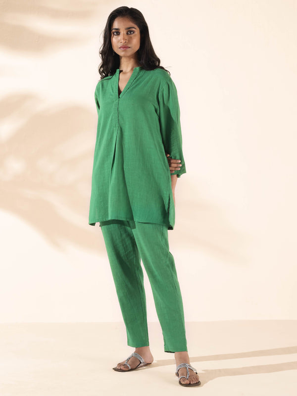 trueBrowns Green Cotton Relaxed Co-ord Set