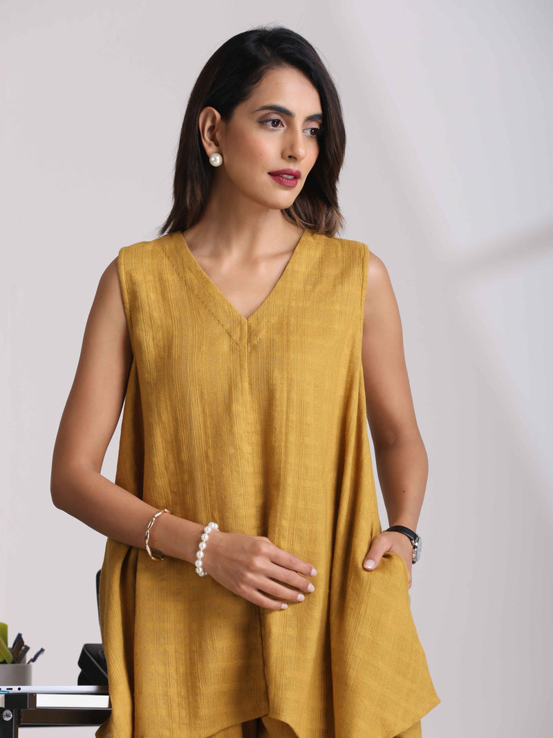 trueBrowns Mustard Cotton Dobby Co-ord set