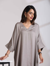 trueBrowns Grey Modal Kimono Kurta Set