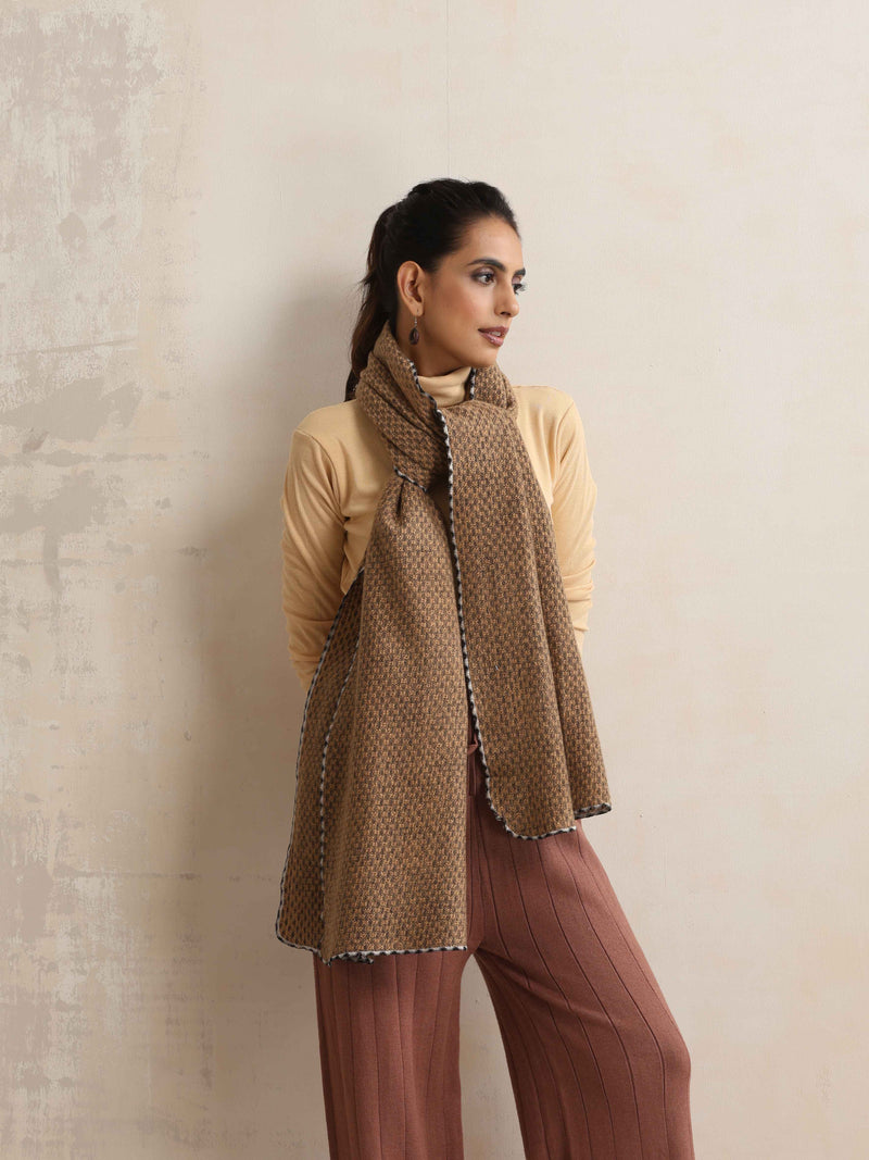 trueBrowns Brown Check Stole