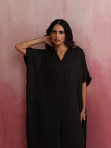 trueBrowns Black Modal Kaftan Kurta Set