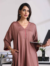 trueBrowns Brown Modal High low Kurta Set
