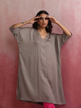 trueBrowns Grey Modal Kimono Kurta Set