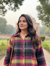 trueBrowns Pink Check Shirt