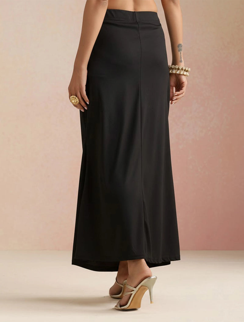 trueBrowns Black Petticoat Saree Shapewear