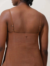 trueBrowns Kora Brown Crochet Natural Cotton Kurta Co-ord Set