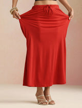 trueBrowns Red Petticoat Saree Shapewear