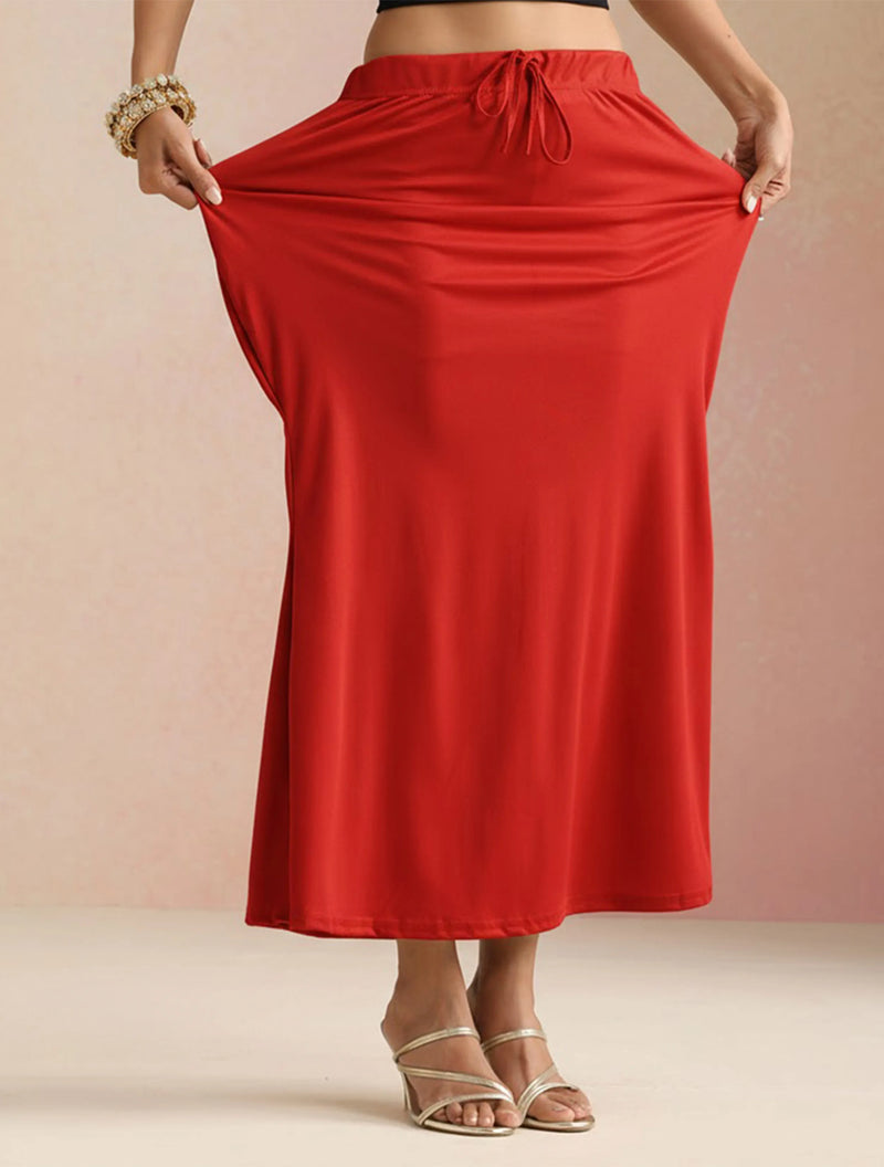 trueBrowns Red Petticoat Saree Shapewear