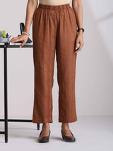 trueBrowns Brown Cotton Dobby Kurta Co-ord set