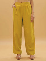 trueBrowns Mustard Floral Print Straight Kurta Pant Dupatta Set