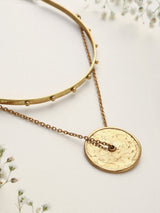 trueBrowns Brass Circular Layered Necklace