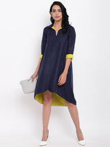 Linen Cotton Blue Collared Dress - trueBrowns