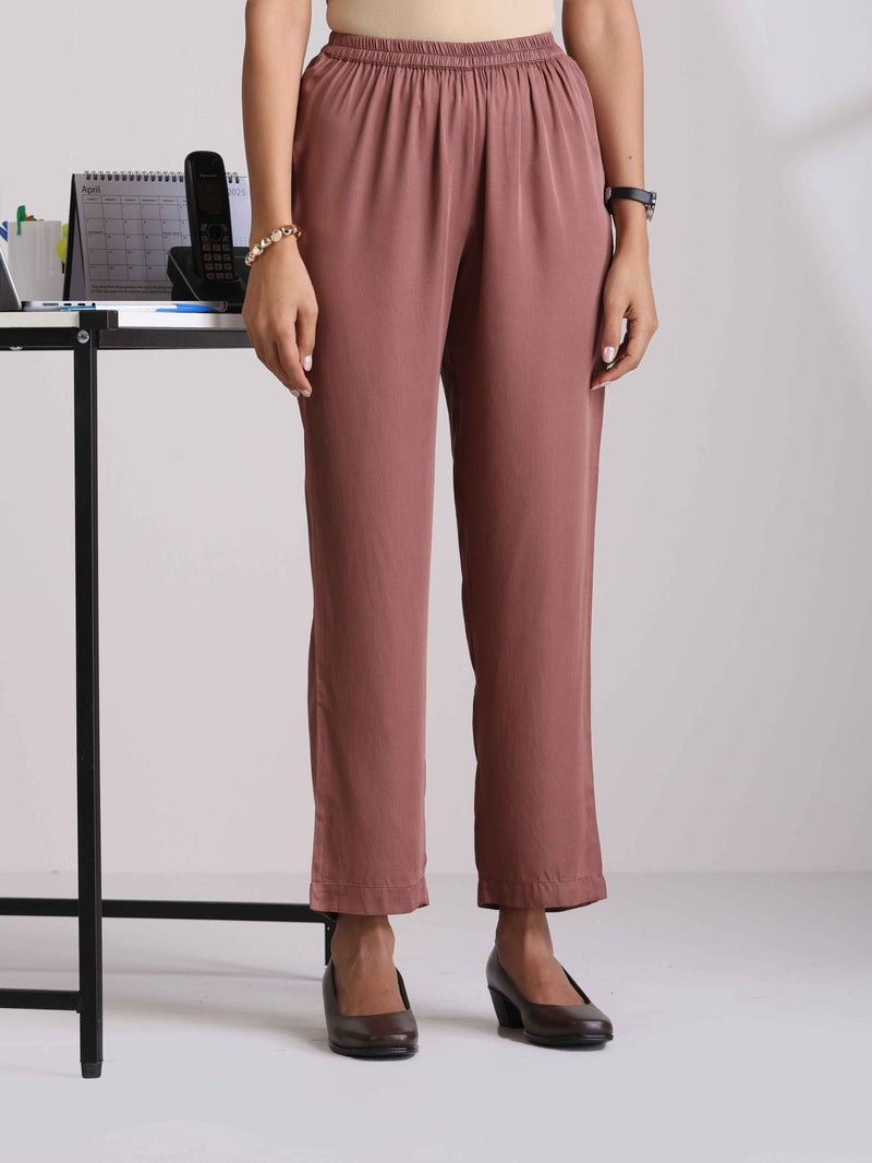 trueBrowns Pink Modal Kimono Kurta Set