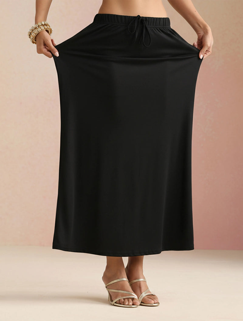 trueBrowns Black Petticoat Saree Shapewear