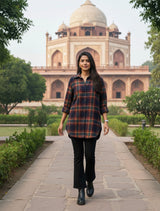 trueBrowns Navy Check Shirt