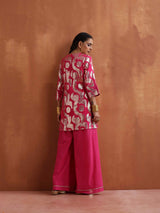 trueBrowns Pink Metallic Sharara Set