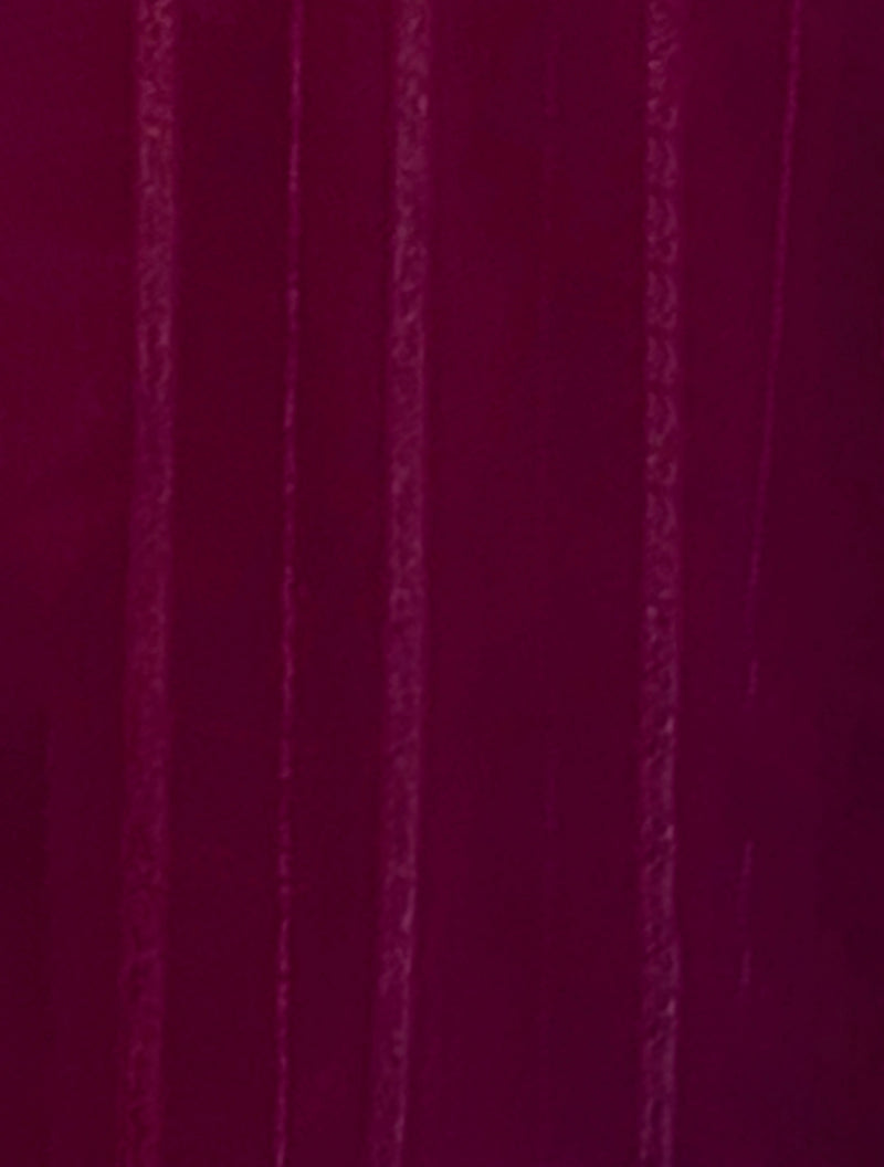 trueBrowns Wine Stripe Saree With Unstitched Blouse