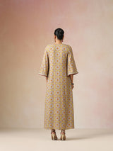 trueBrowns Light Green Lilac Print Viscose Straight Maxi Dress
