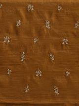 trueBrowns Bronze All Over Embroidered Saree With Unstitched Blouse