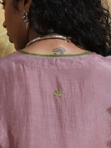 trueBrowns Lilac Muslin Silk Co-ord Set with Flared Pants