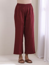 Ruby Wine Dobby Angrakha Pant Set