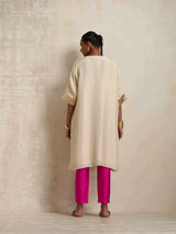 trueBrowns Ivory Tissue Kurta Co-ord Set