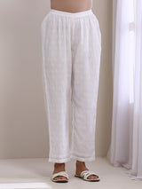 White Dobby Front Placket Co-Ord Set