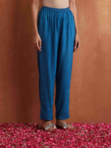 trueBrowns Blue Print Kurta Co-ord Set