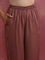 trueBrowns Purple Modal Straight Fit Kurta Set