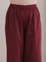 Ruby Wine Dobby Angrakha Pant Set