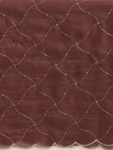 trueBrowns Copper Zari Jaal Embroidered Saree With Unstitched Blouse