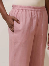 trueBrowns Lilac Cotton Linen Kurta Co-Ord Set