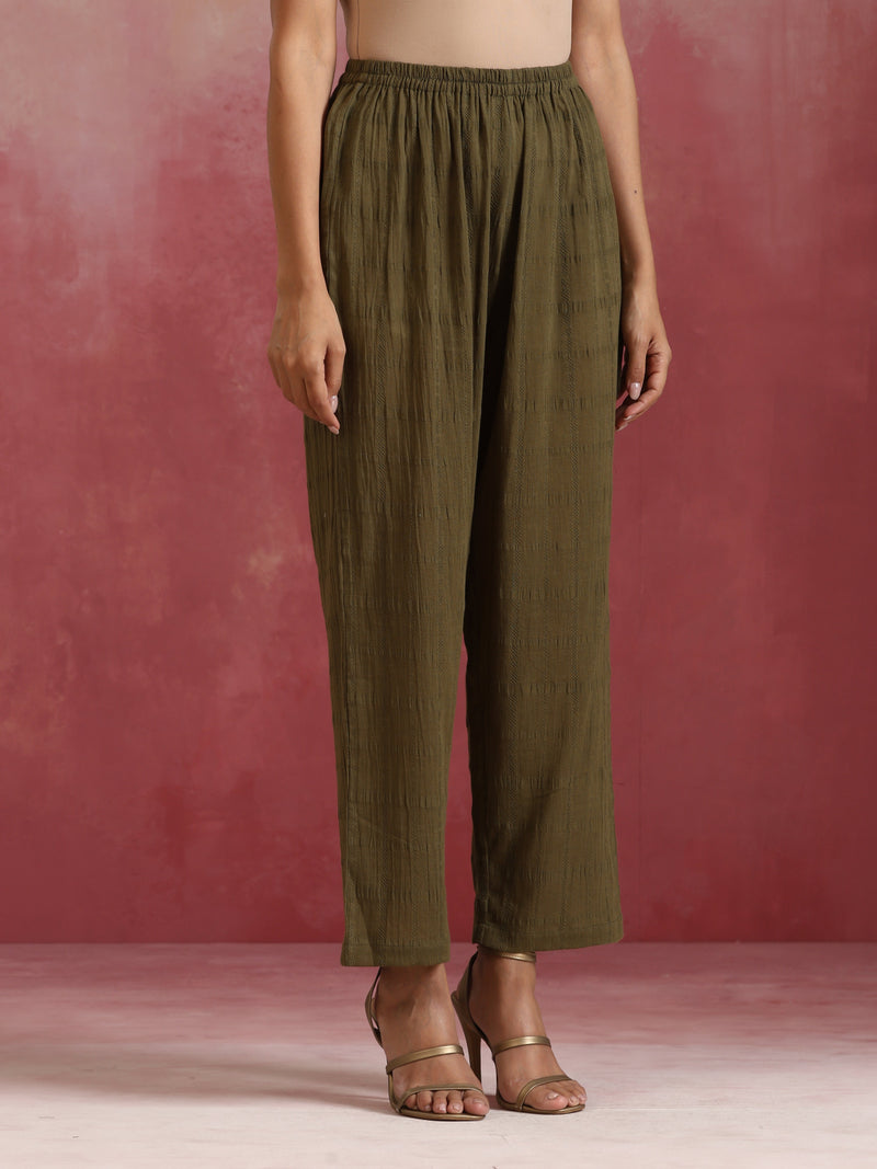 trueBrowns Olive Cotton Dobby Dobby Co-ord set