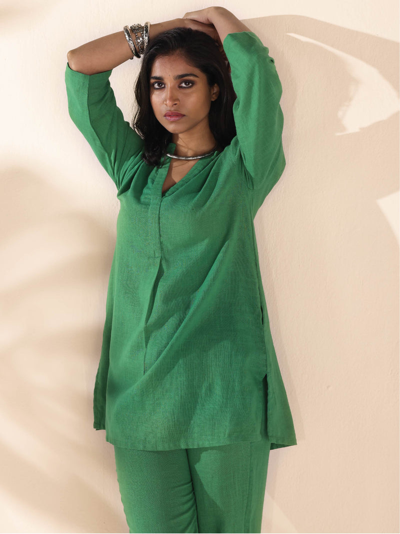 trueBrowns Green Cotton Relaxed Co-ord Set