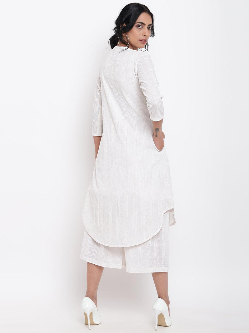 White Dobby Kurta Set - trueBrowns