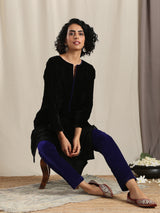 Black Velvet slit Kurta