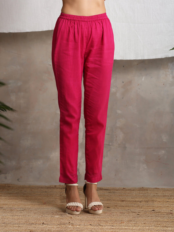 Pink Crinkled Pant - trueBrowns