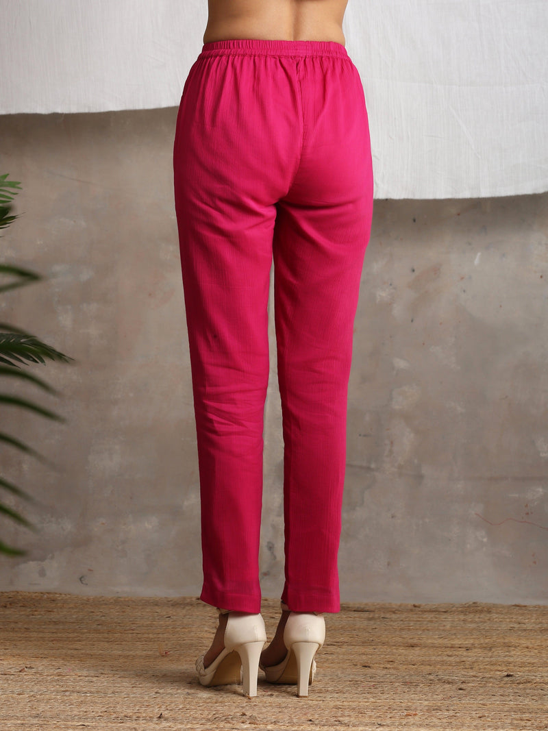 Pink Crinkled Pant - trueBrowns