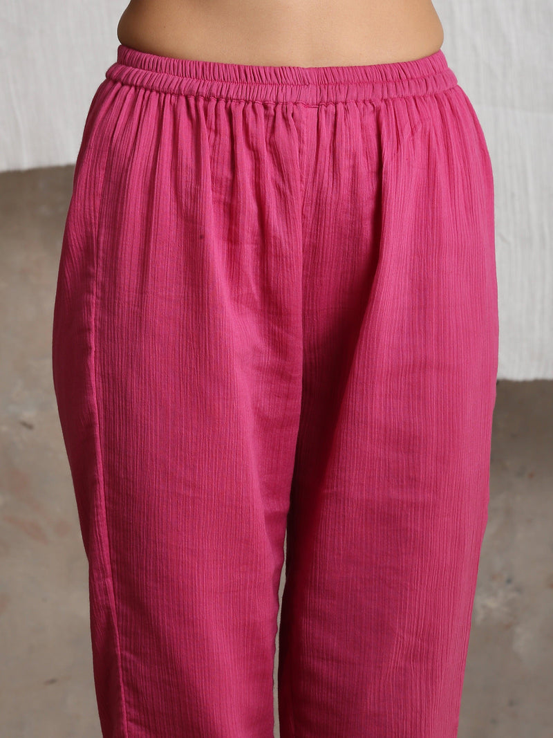 Magenta Pink Crinkled Pant - trueBrowns