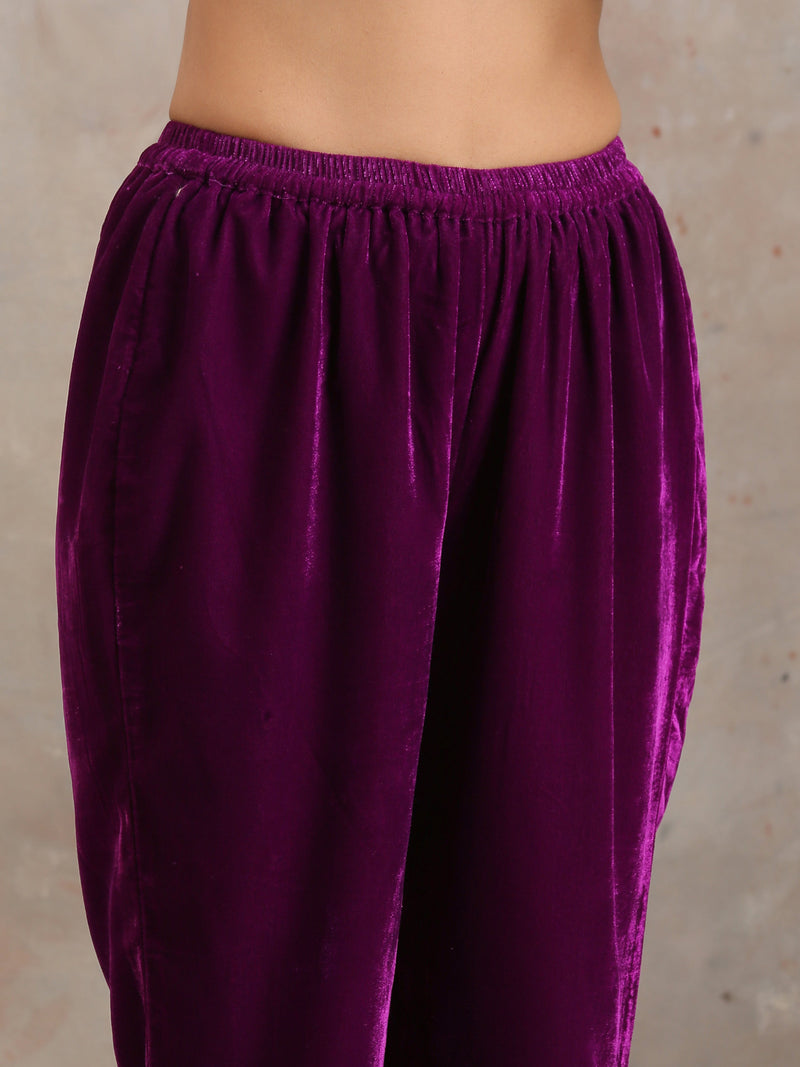 Wine Velvet Pant